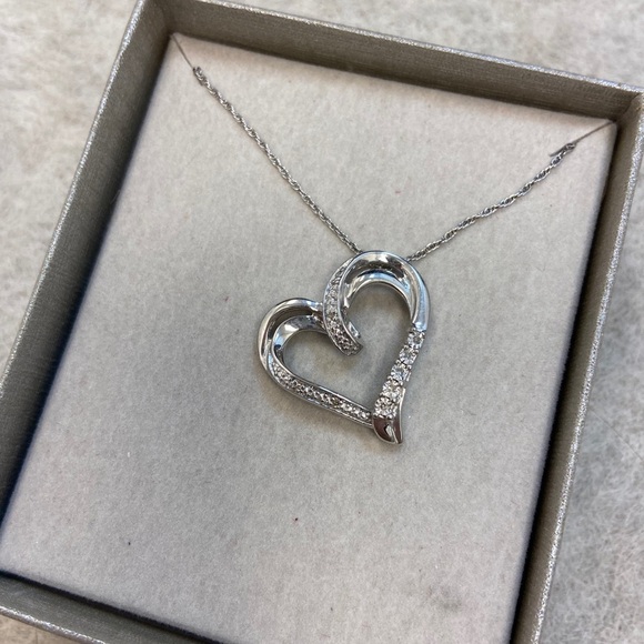 Sterling Silver Diamond Necklace - Picture 2 of 3